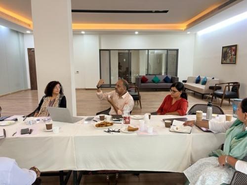 A brainstorming session at the clubhouse of Shiv Nadar University