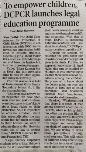 To empower children, DCPCR launches legal education programme